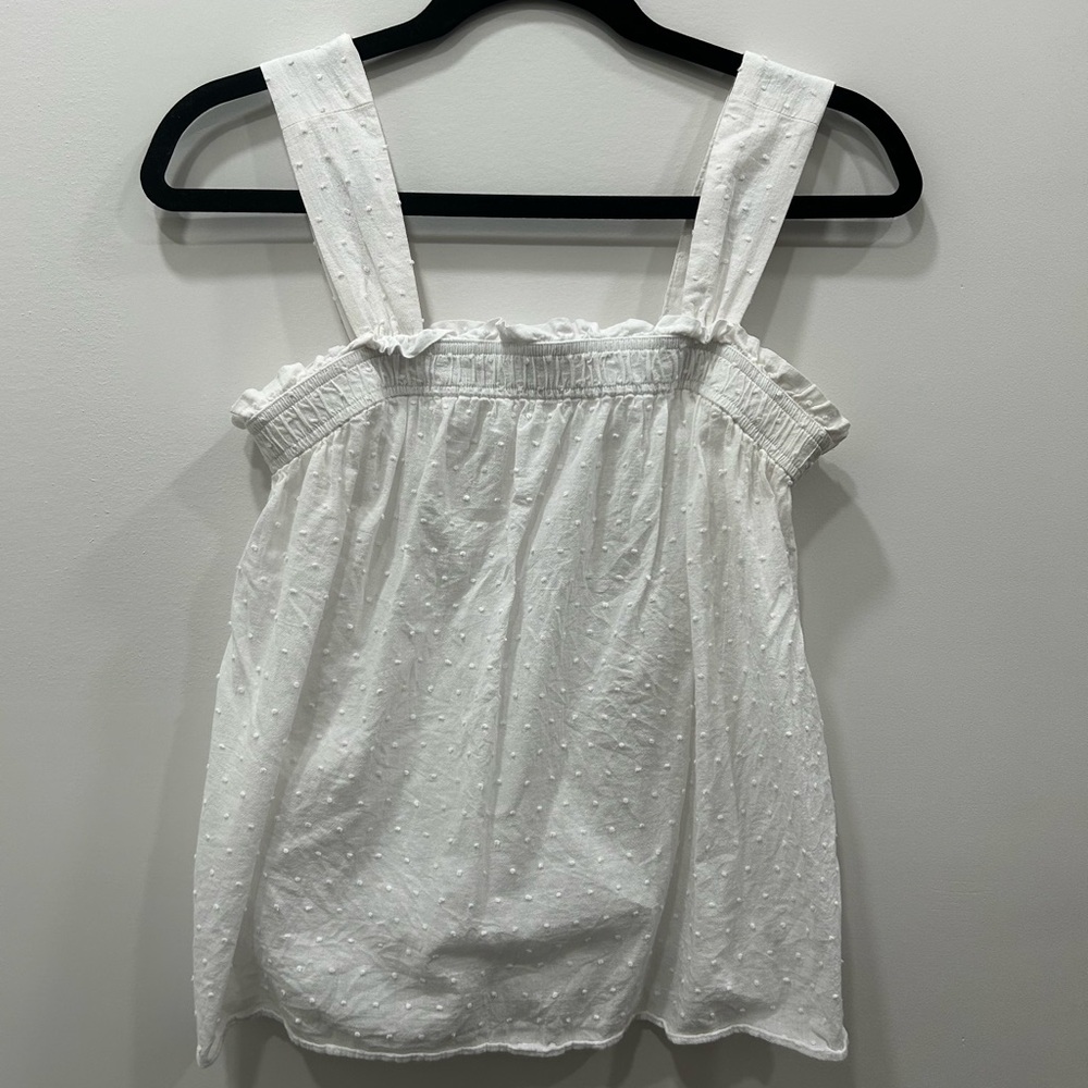 LOFT White Textured Sleeveless Blouse